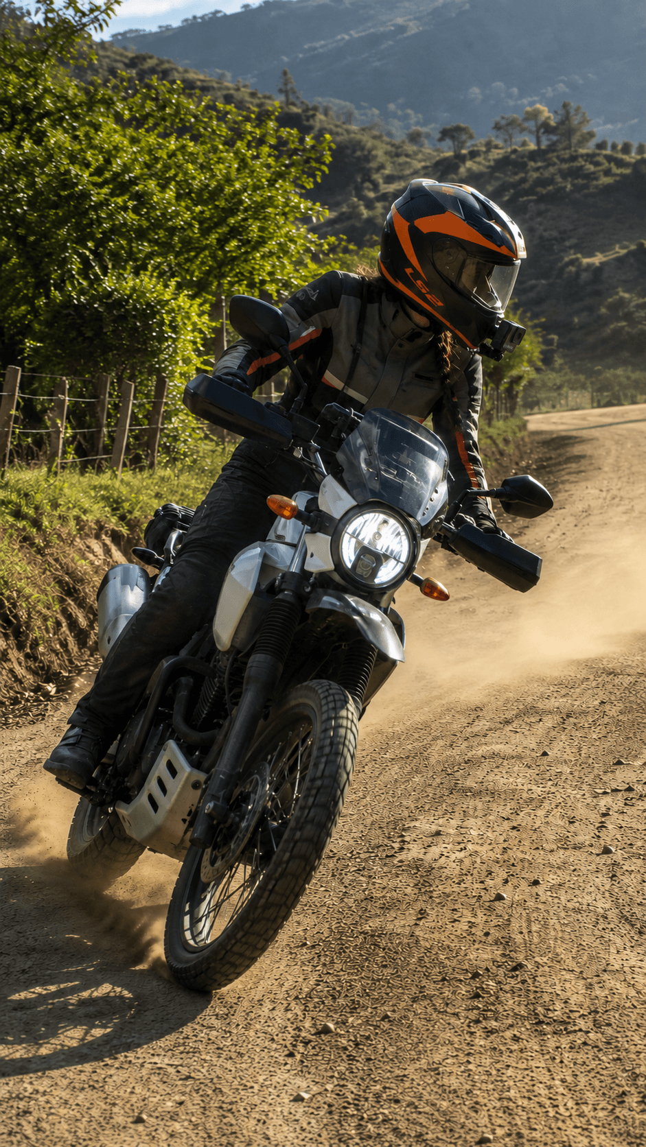 Rider en curva de destapado con soporte de menton KraftMount